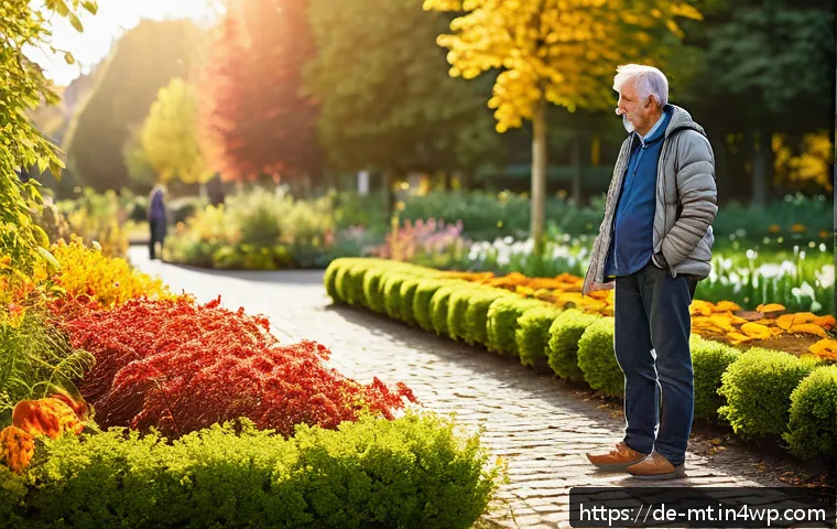 자연 경험이 삶의 질 향상에 미치는 영향 - A serene urban park scene in Germany during early autumn, featuring a diverse group of people taking...